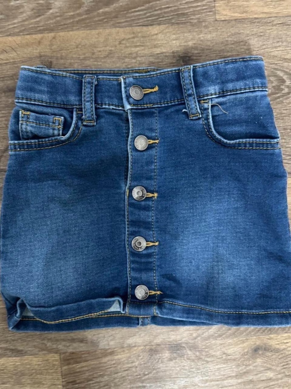 Cat & Jack Dark Blue Denim Button-Front Skirt